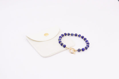 CIRCE | Bracelet in Rose Quartz and 18-carat Gold-plated stainless steel